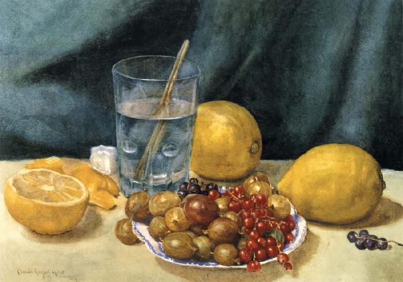Hirst, Claude Raguet Still Life with Lemons,Red Currants,and Gooseberries oil painting image